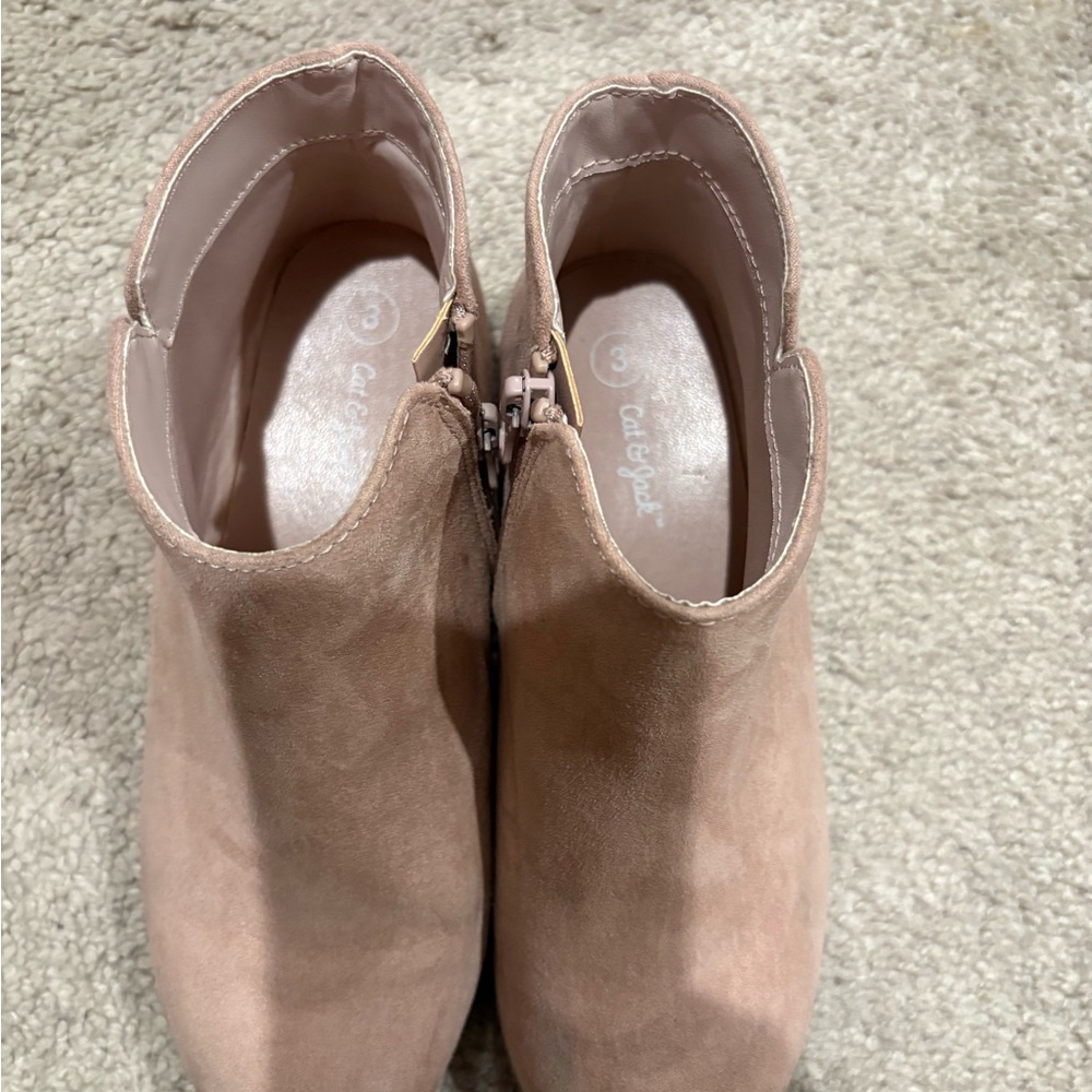Cat & Jack Dusty Blush Suede Ankle Booties